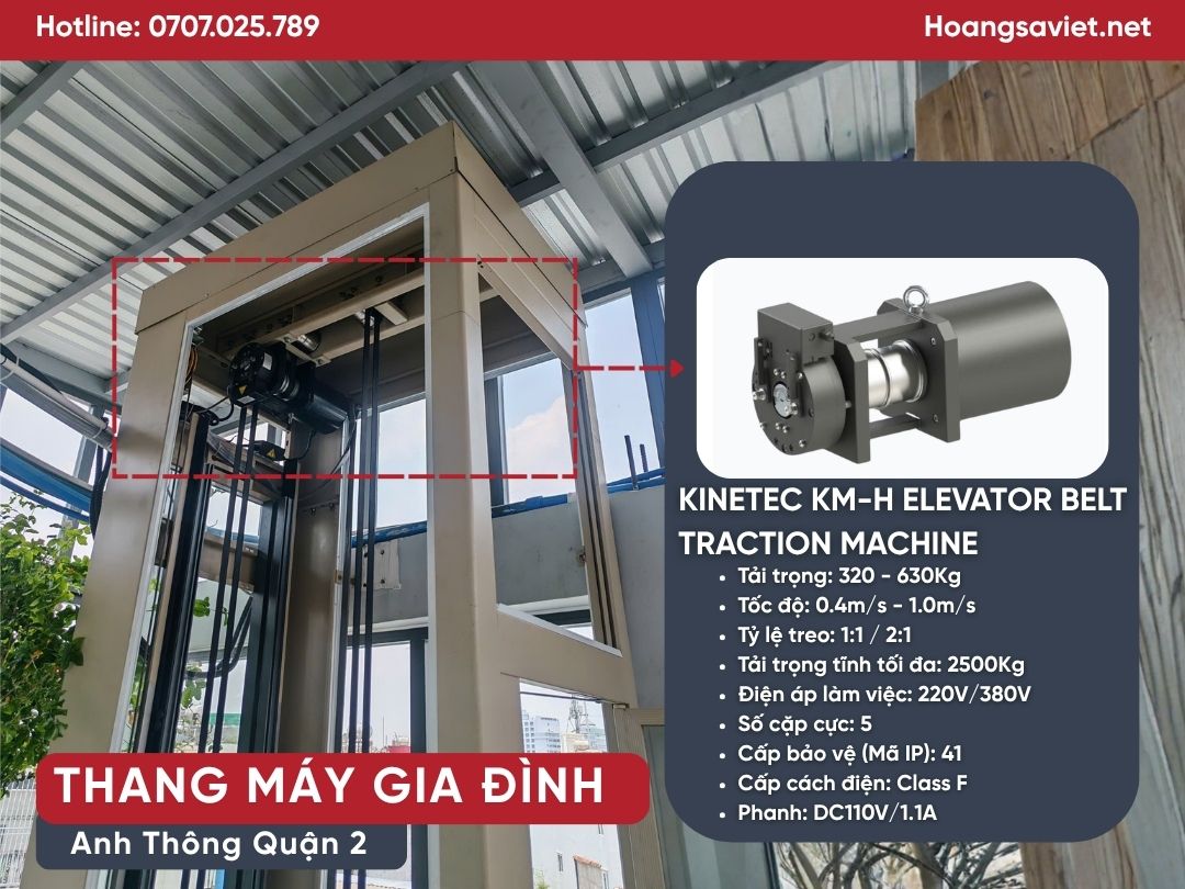  Thang máy không phòng máy cáp kéo