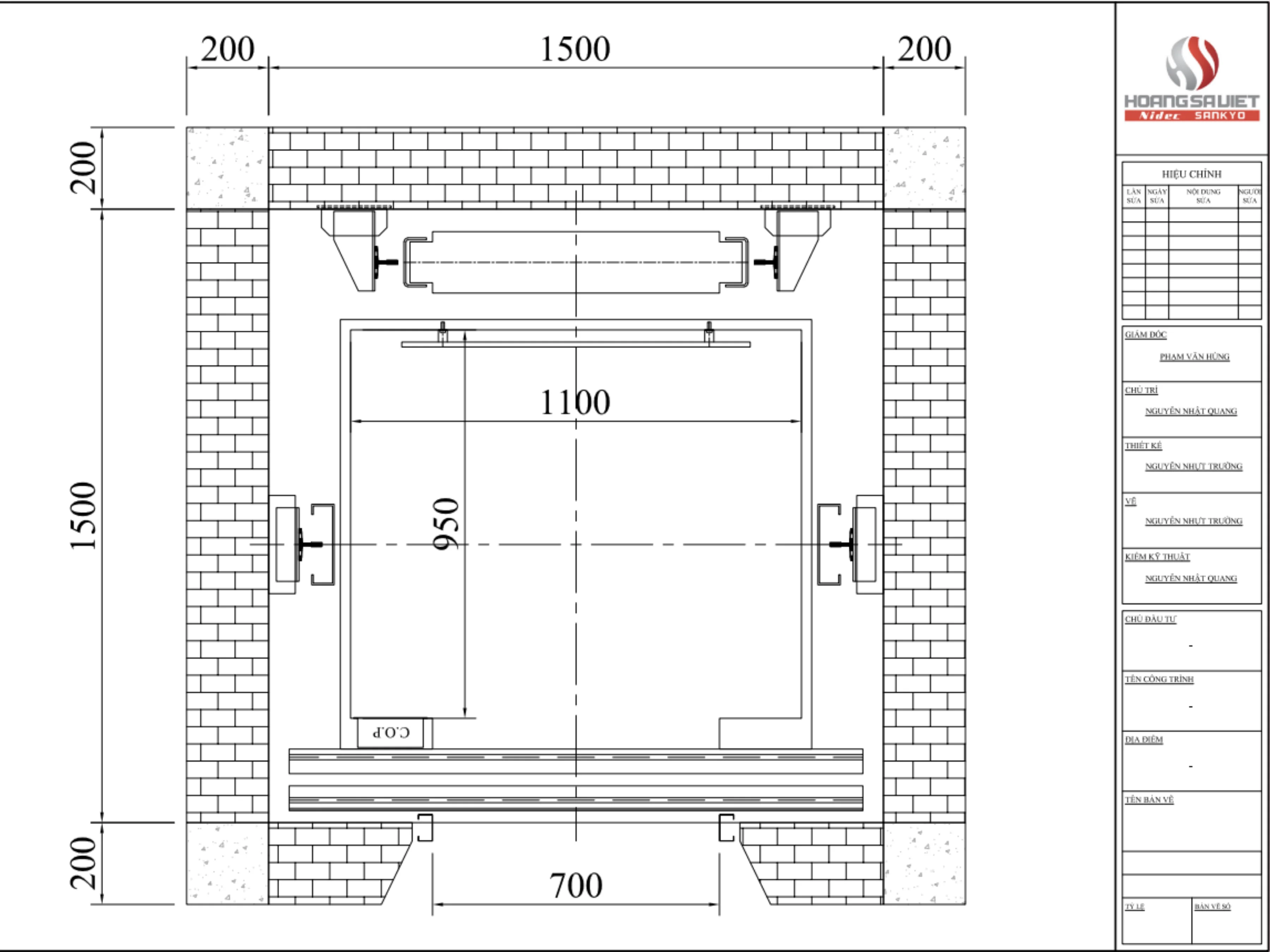 Bản Vẽ Thang Máy 350Kg Hố Bê Tông 