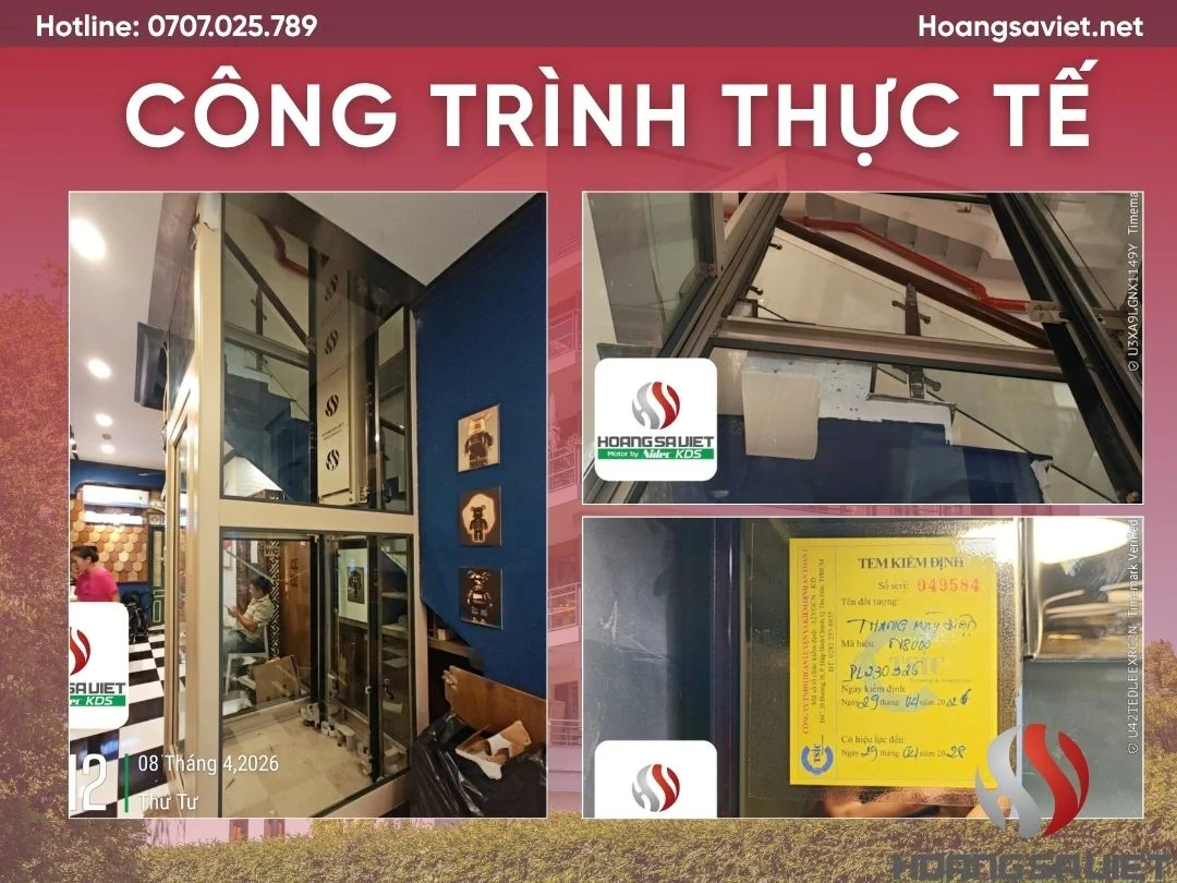Toàn cảnh thang cửa hai cánh tự động
