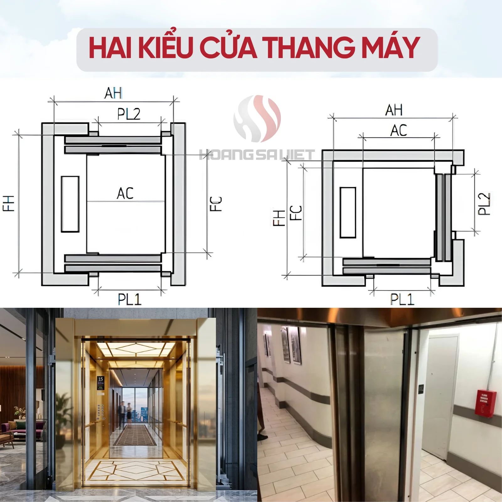 Kích Thước Tối Thiểu Lắp Đặt Thang Máy Hai Cửa