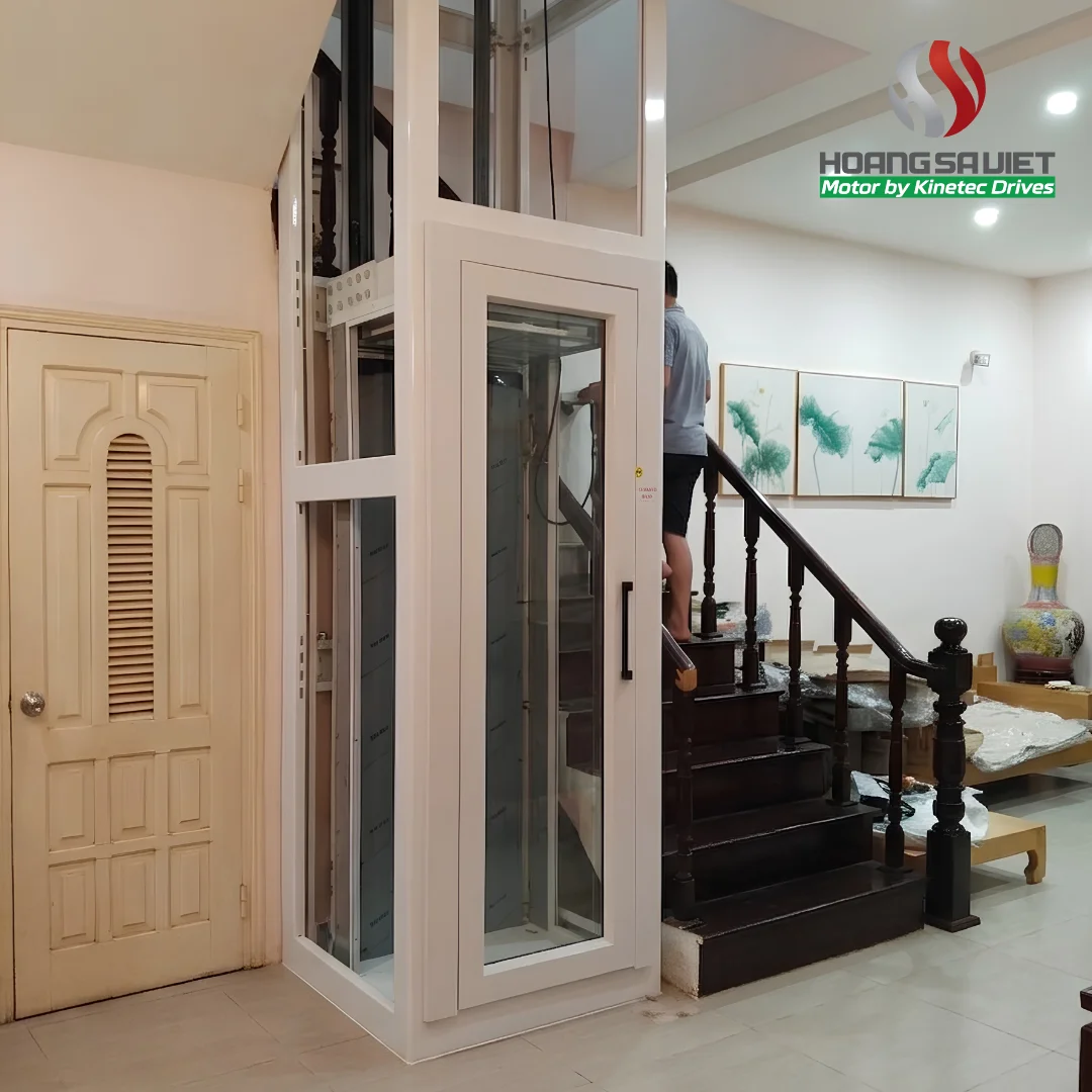 Thang Máy Gia Đình Mini Cáp Dẹt Không Hố Pit 