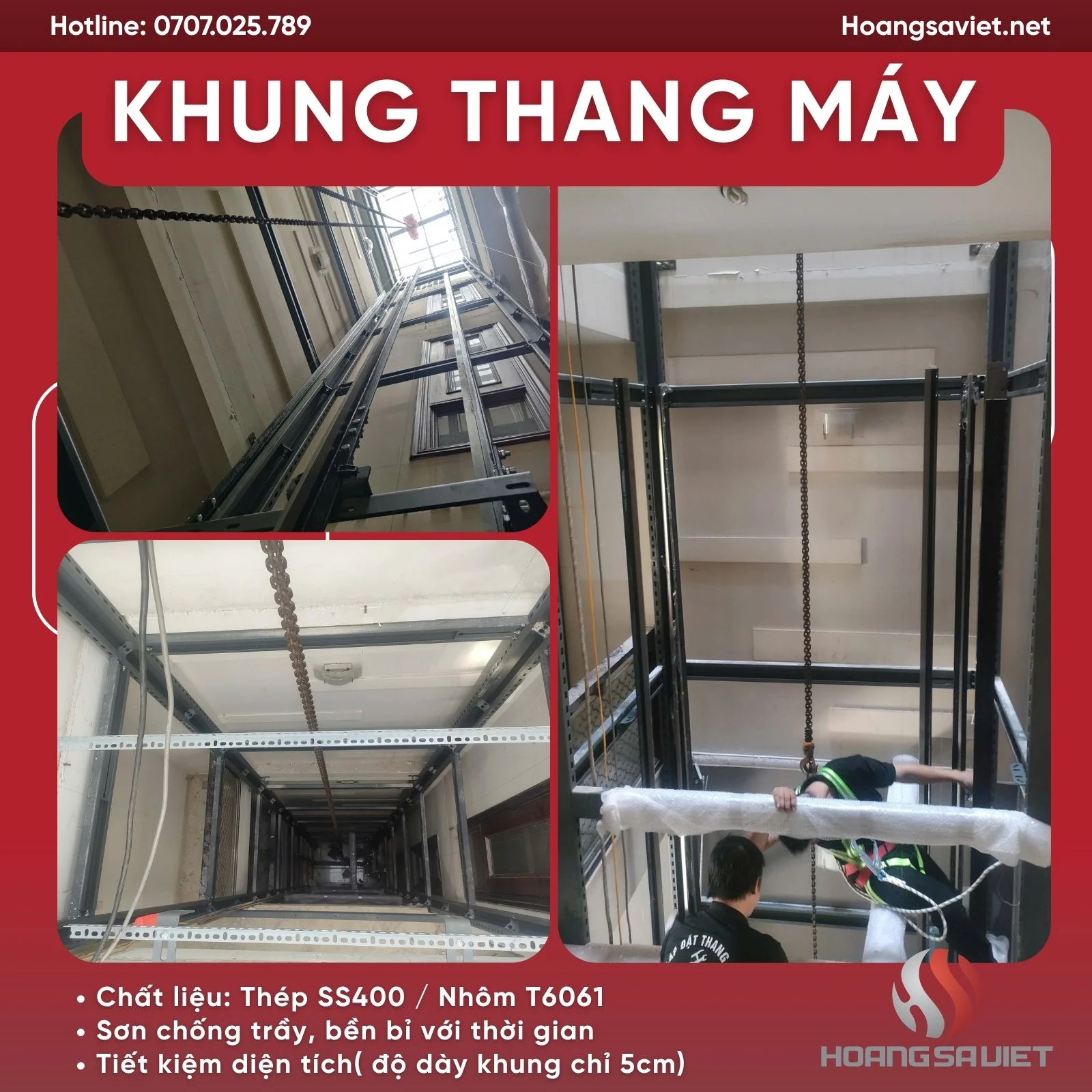 Hình dáng khung thang máy kính 450kg