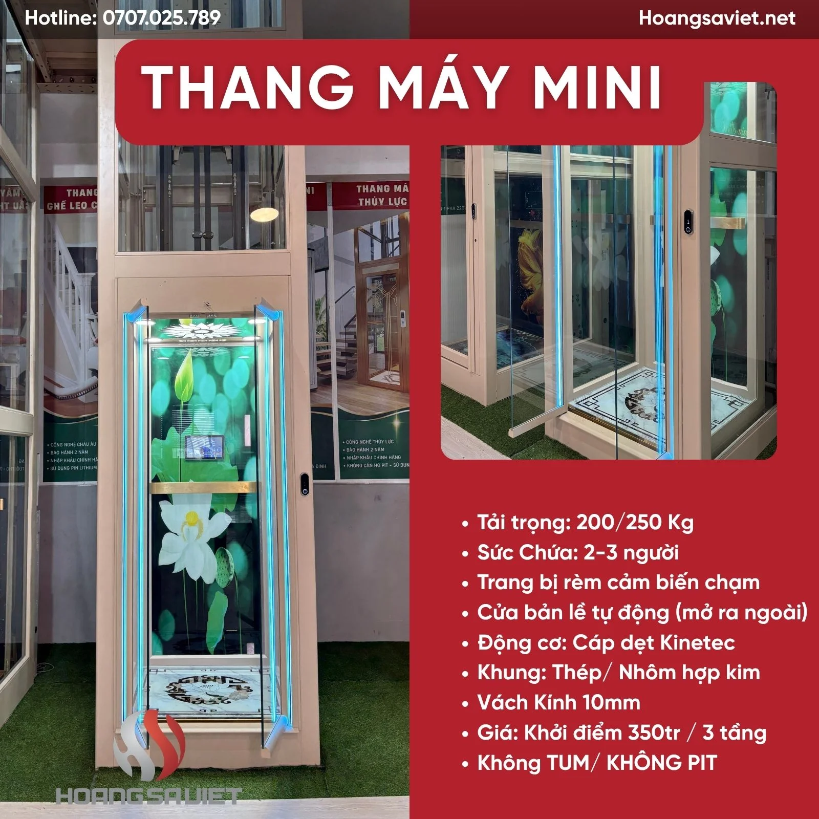 Thang Máy Mini Cửa Tự Động