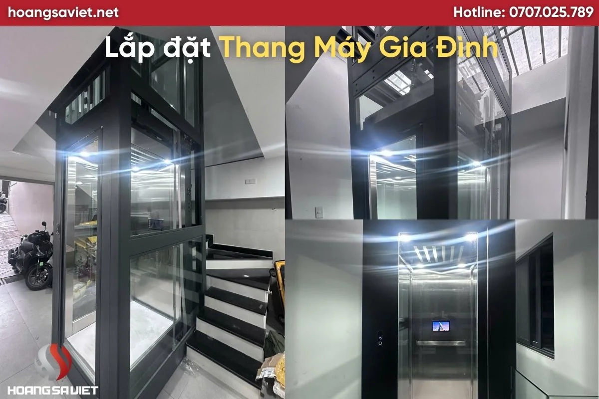 Thang Máy Gia Đình hoàn thiện do HoangSaViet lắp đặt