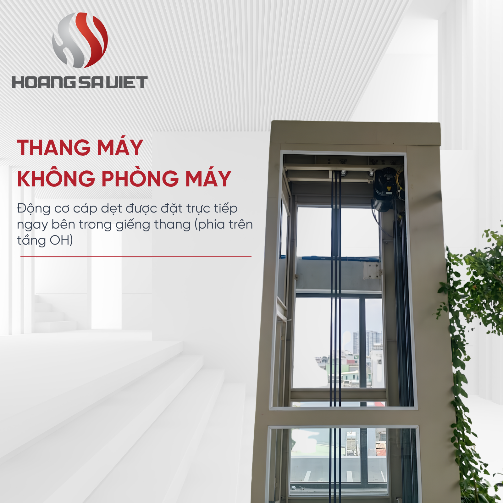 Thang Máy Cáp Kéo Không Phòng Máy 