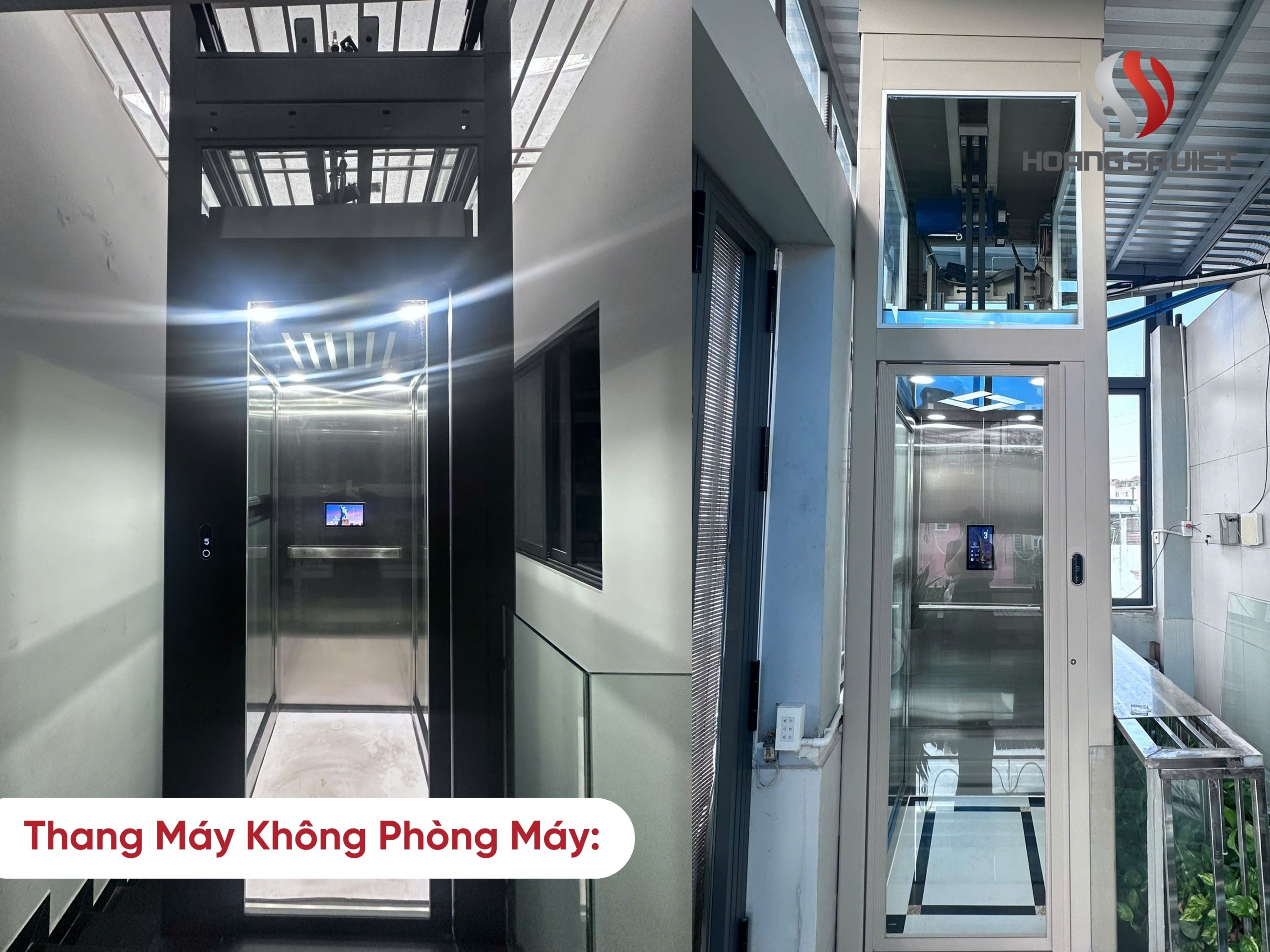 Thang Máy Cáp Dẹt Không Phòng Máy 