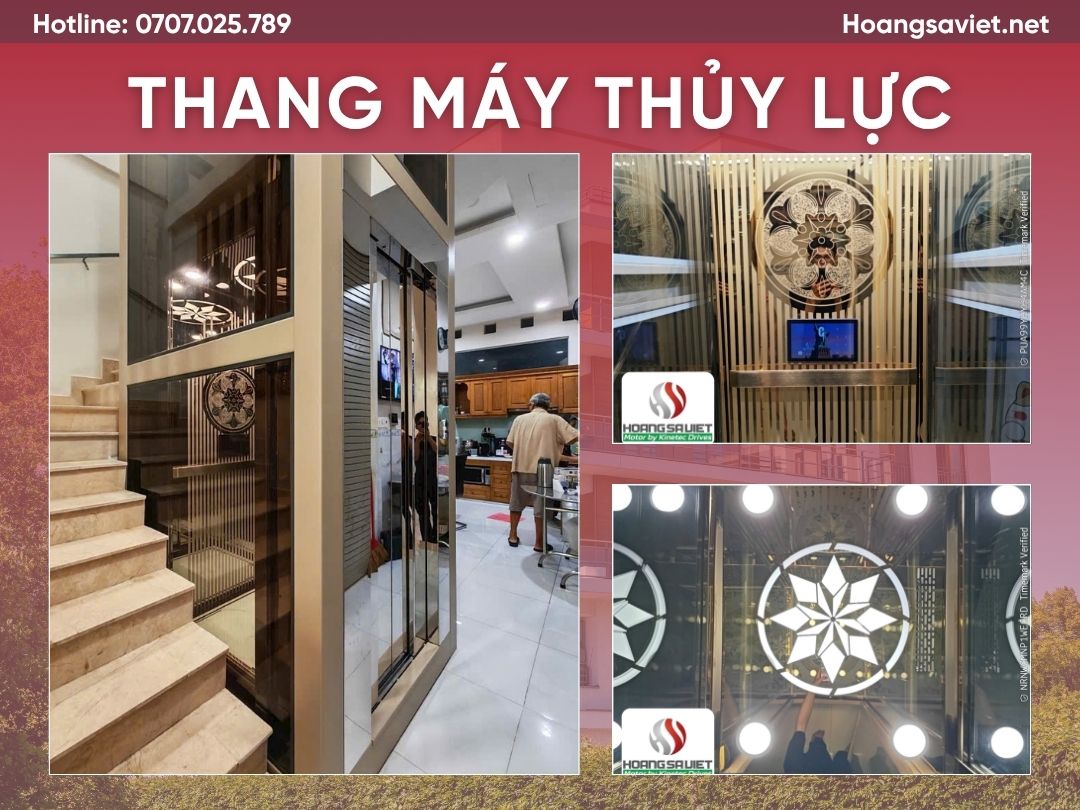 Mẫu thang máy thủy lực vách kính