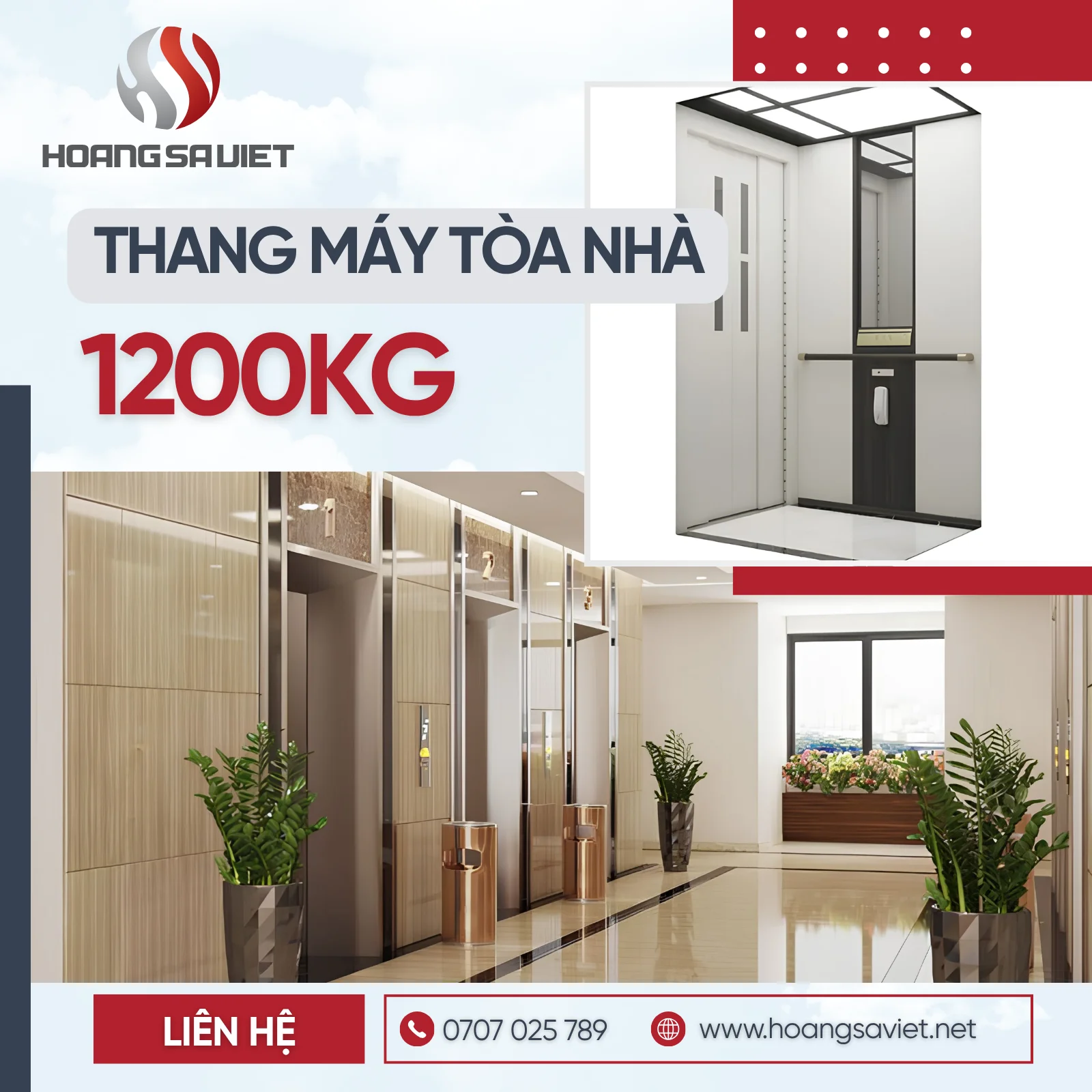 Thang Máy Tòa Nhà 1200Kg 