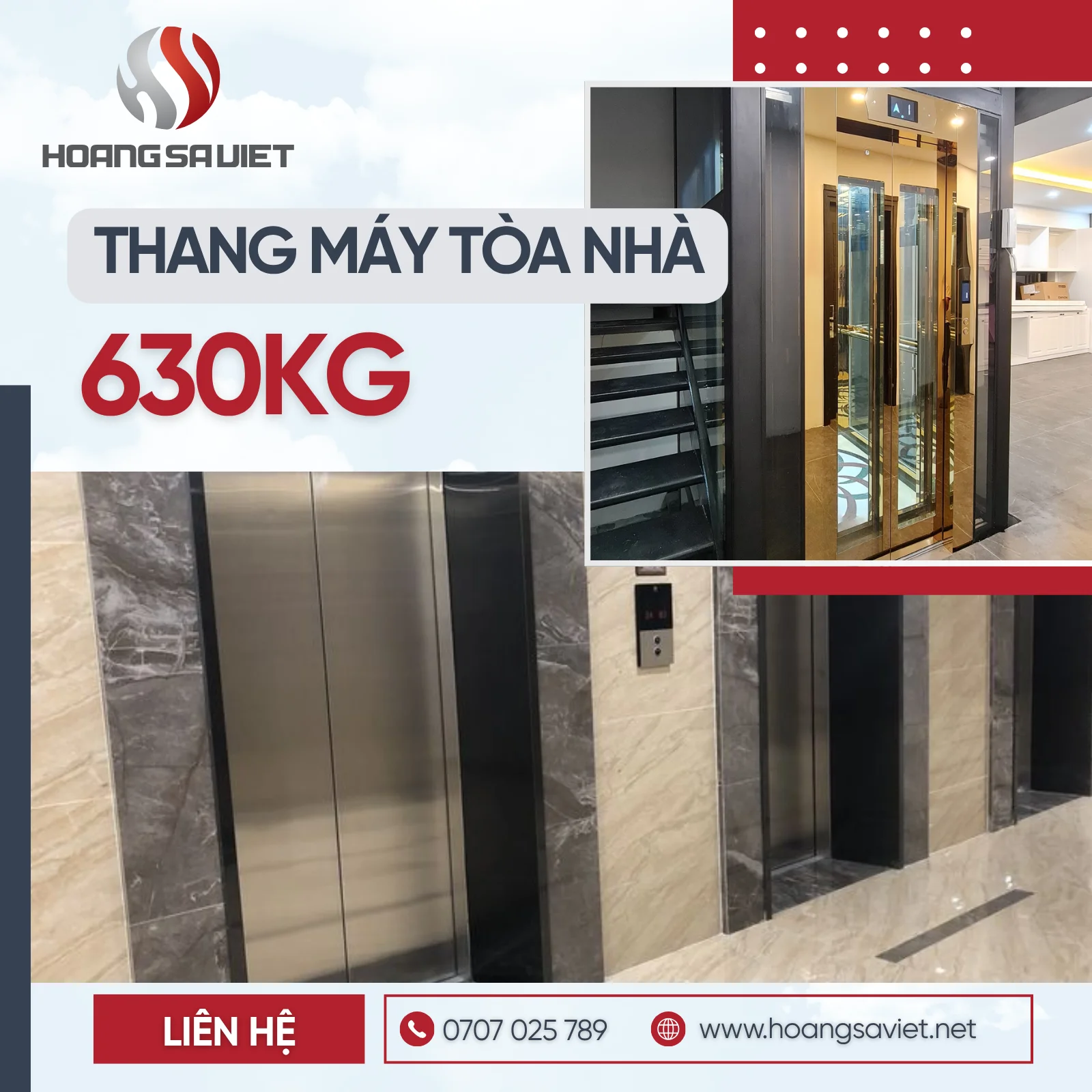Thang Máy Tòa Nhà 630Kg 
