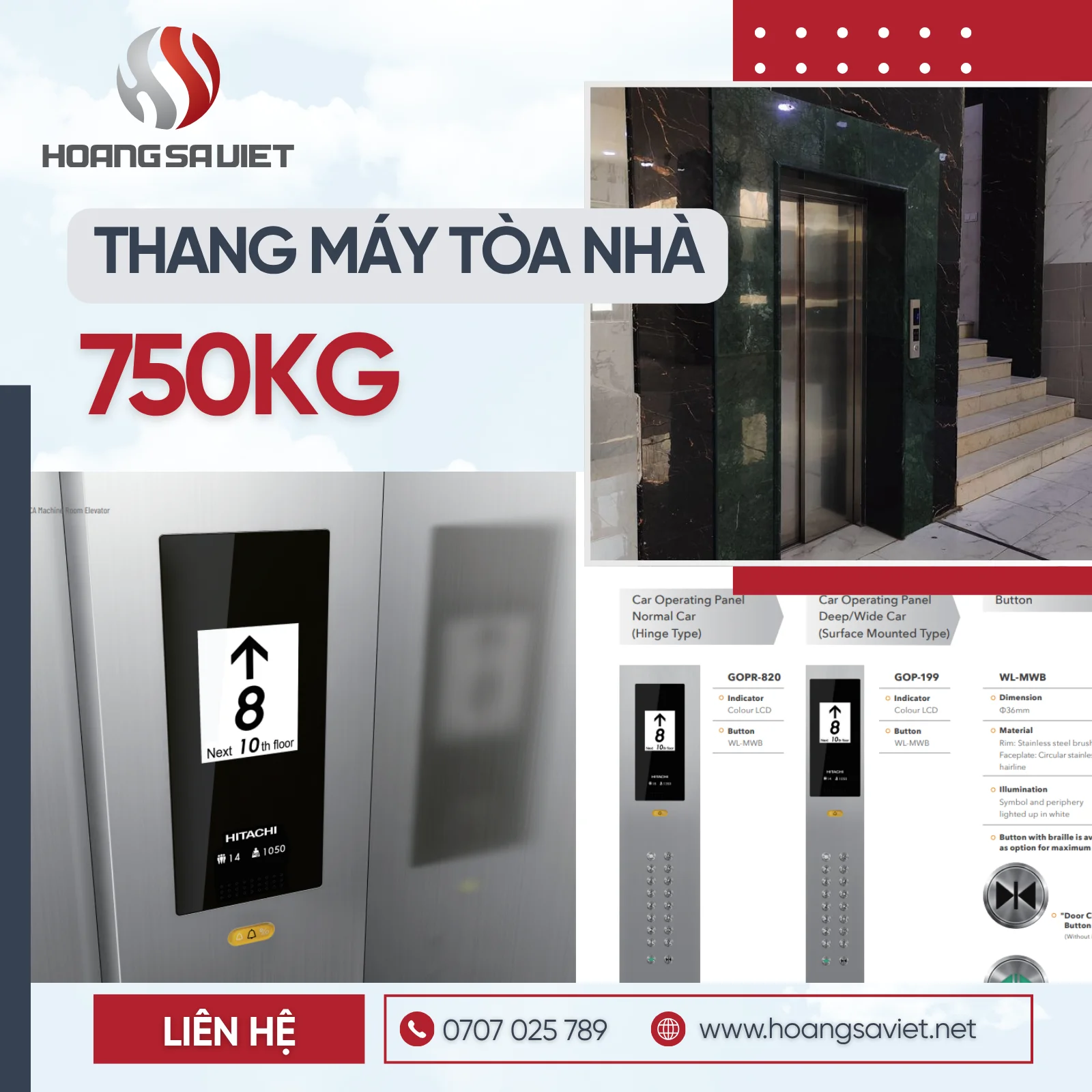 Thang Máy Tòa Nhà 750Kg Tại HOANGSAVIET