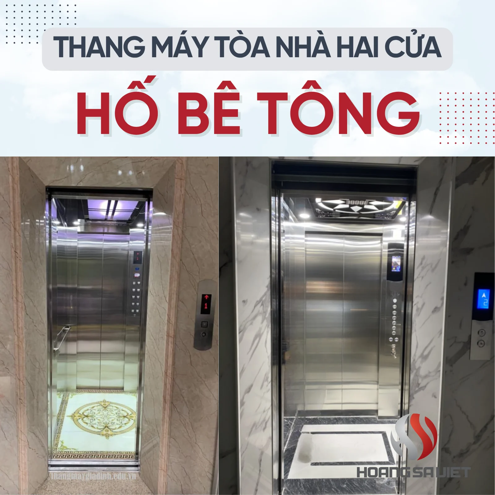 Thang Máy Tòa Nhà Hai Cửa Hố Bê Tông 